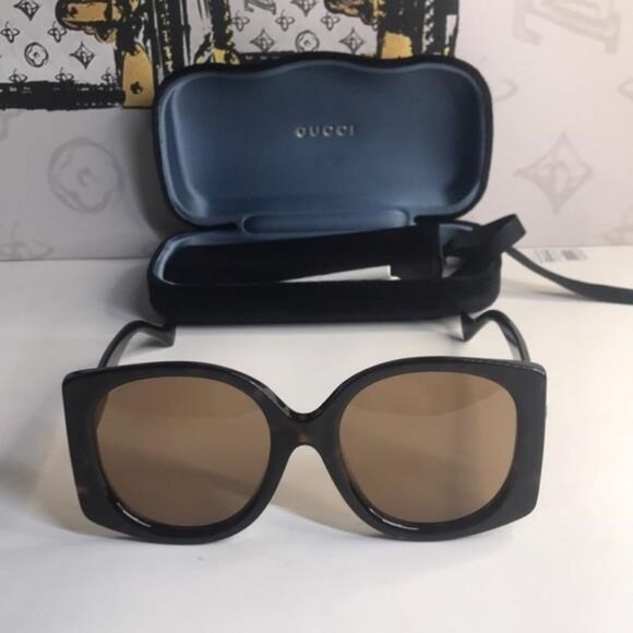 Gucci GG1257SA 002 Havana/Brown Oversized Sunglasses – New w/ Full Packaging - Picture 7 of 13